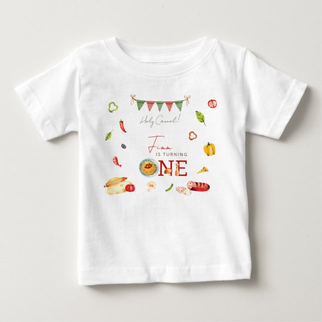 Camiseta De Bebé Cumpleaños de Nuestra Pequeña Albóndiga 1 (Anverso)