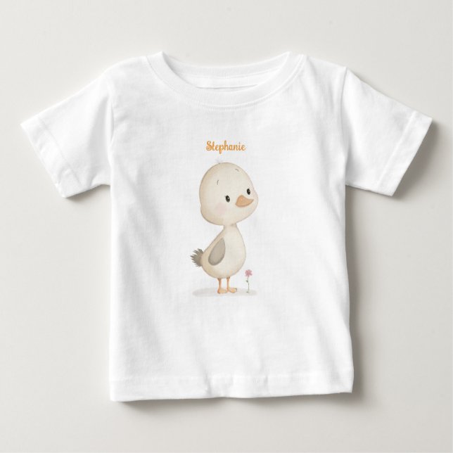 Camiseta De Bebé Cumpleaños de Patito Dulce (Anverso)