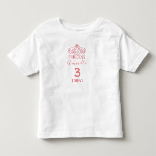 Camiseta De Bebé Cumpleaños de Princesa Personalizado