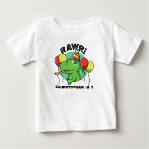 Camiseta De Bebé Cumpleaños de Rawr Dinosaur