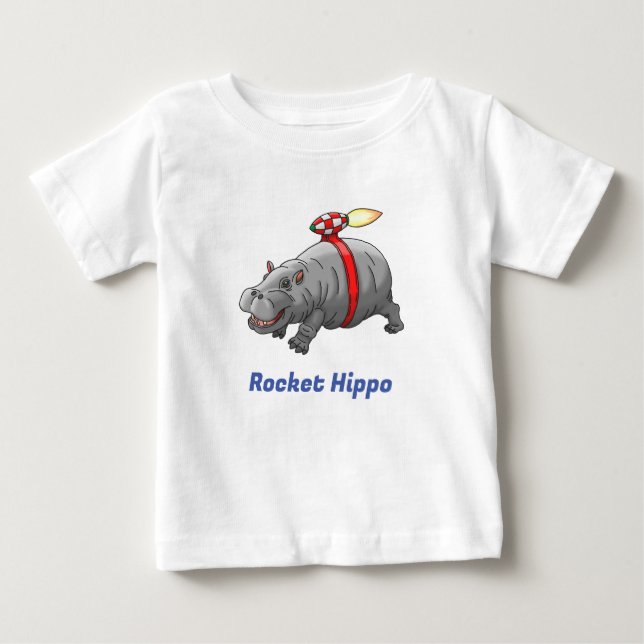 Camiseta De Bebé Cumpleaños de Rocket Hippo (Anverso)