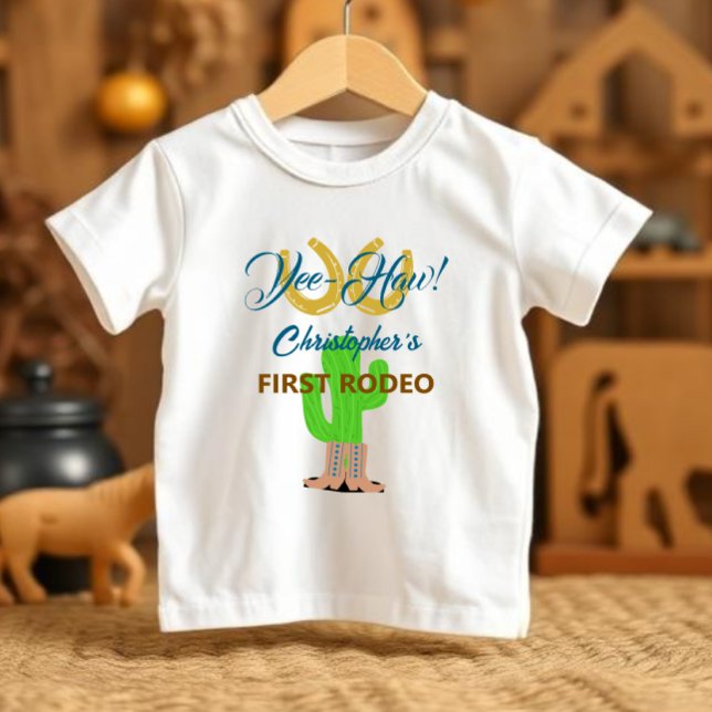 Camiseta De Bebé Cumpleaños de Rodeo de Vaquero Occidental (Subido por el creador)