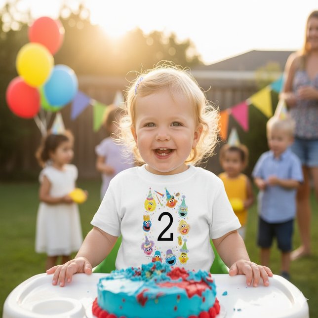 Camiseta De Bebé Cumpleaños de Sesame Street Confetti (Subido por el creador)