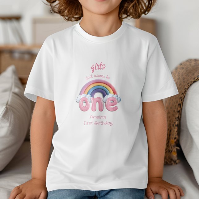 Camiseta De Bebé Cumpleaños de un Arcoíris para Niñas (Subido por el creador)