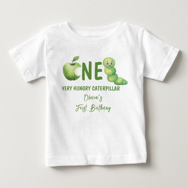 Camiseta De Bebé Cumpleaños de una oruga muy hambrienta (Anverso)