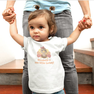 Camiseta De Bebé Cumpleaños de una pequeña niña pavo