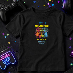 Camiseta De Bebé Cumpleaños de videojuegos Game On Level Up