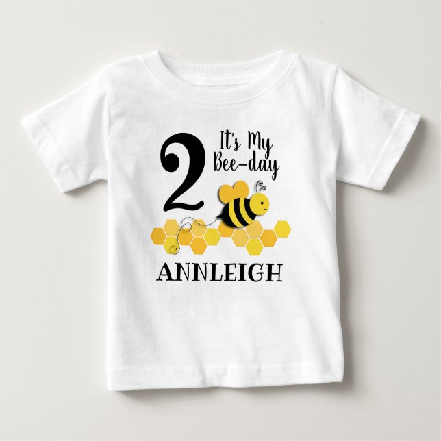 Camiseta De Bebé Cumpleaños del Abeja-Día de la miel (Anverso)