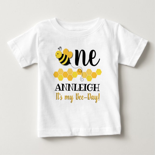 Camiseta De Bebé Cumpleaños del Abeja-Día de la miel primer (Anverso)