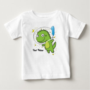 Camiseta De Bebé Cumpleaños del astronauta del dinosaurio 1r