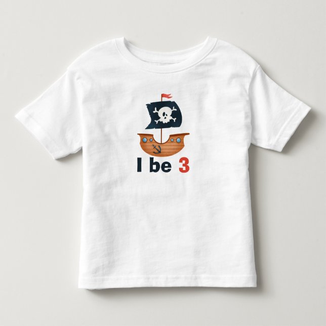 Camiseta De Bebé Cumpleaños del Barco Pirata (Anverso)