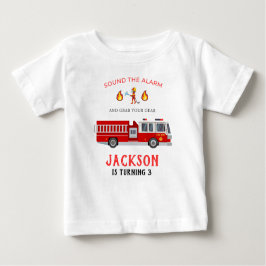 Camiseta De Bebé Cumpleaños del camión de bomberos