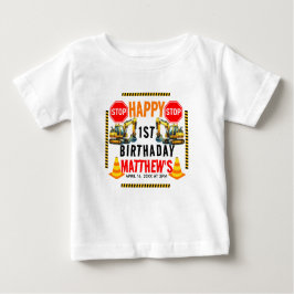 Camiseta De Bebé Cumpleaños del camión de volteo de construcción