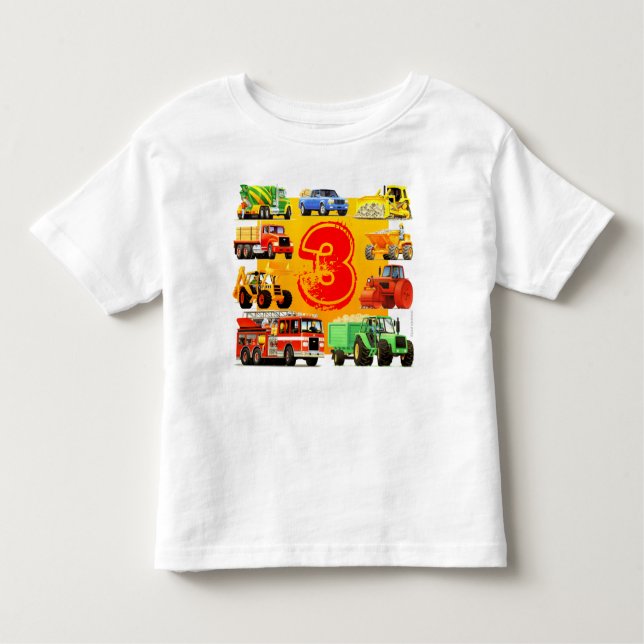 Camiseta De Bebé Cumpleaños del camión grande de la construcción de (Anverso)