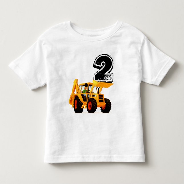 Camiseta De Bebé Cumpleaños del cavador amarillo de los niños 2do (Anverso)
