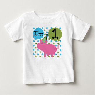 Camiseta De Bebé Cumpleaños del cerdo del fiesta primer