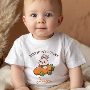 Camiseta De Bebé Cumpleaños del Conejito de Pascua adorable número 