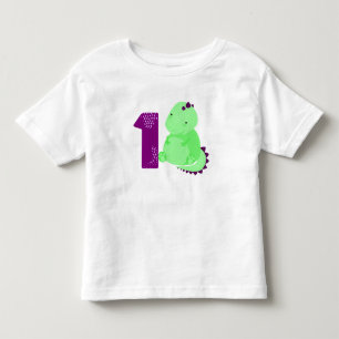 Camiseta De Bebé Cumpleaños del dinosaurio del bebé 1r