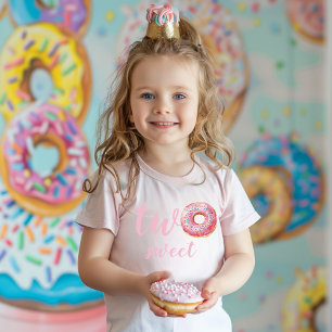 Camiseta De Bebé Cumpleaños del donut rosado