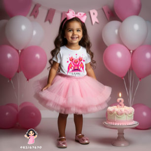 Camiseta De Bebé Cumpleaños del Dragón Rosa 3d