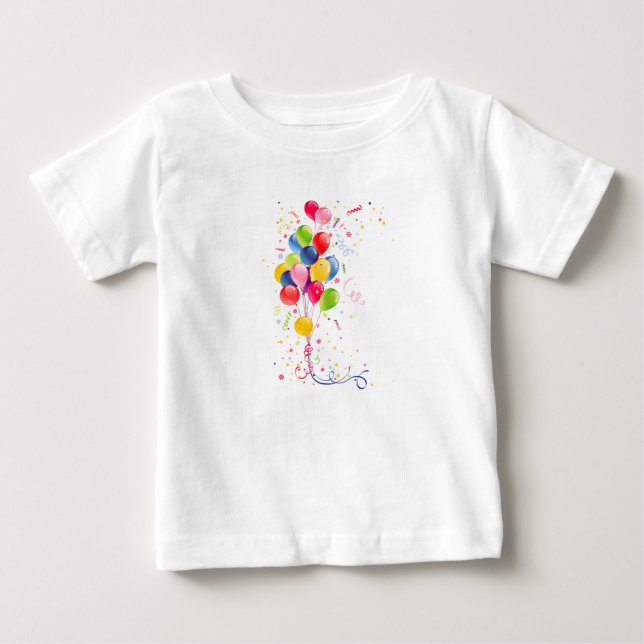 Camiseta De Bebé Cumpleaños del fiesta Balloon (Anverso)