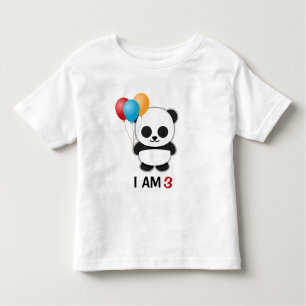 Camiseta De Bebé Cumpleaños del globo de la panda