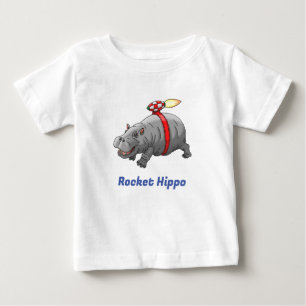 Camiseta De Bebé Cumpleaños del Hipopótamo Cohete