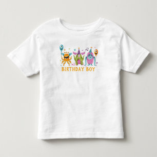 Camiseta De Bebé Cumpleaños del niño monstruo lindo