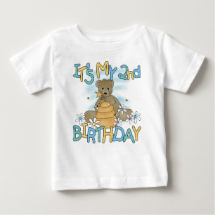 Camiseta De Bebé Cumpleaños del oso de miel 2do