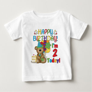 Camiseta De Bebé Cumpleaños del oso de peluche del feliz cumpleañ