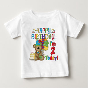 2 dos años de cumpleaños del oso de peluche - 2 dos años de feliz  cumpleaños | Camiseta para niños