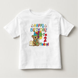 Camiseta De Bebé Cumpleaños del oso de peluche del feliz cumpleaños