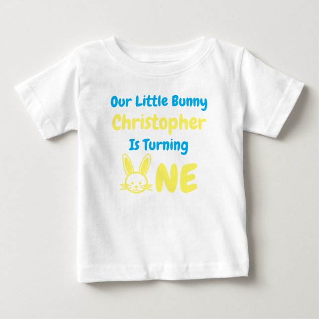 Camiseta De Bebé Cumpleaños del pequeño niño conejo (Anverso)