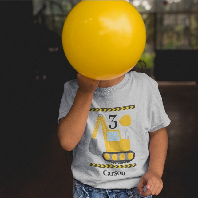 Camiseta De Bebé Cumpleaños del Personalizado de Excavator de Const (Subido por el creador)