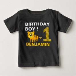 Camiseta De Bebé Cumpleaños del primer año del tigre lindo