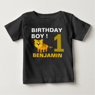 Camiseta De Bebé Cumpleaños del primer año del tigre lindo