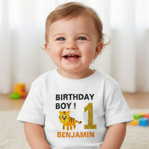 Camiseta De Bebé Cumpleaños del primer año del tigre lindo
