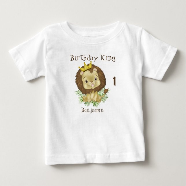 Camiseta De Bebé Cumpleaños del Rey León Bebé Agua Fuerte Tema (Anverso)