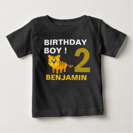 Camiseta De Bebé Cumpleaños del Tigre Adorable 2 Segundo