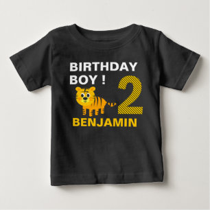 Camiseta De Bebé Cumpleaños del Tigre Adorable 2 Segundo