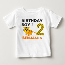Camiseta De Bebé Cumpleaños del Tigre Adorable 2 Segundo