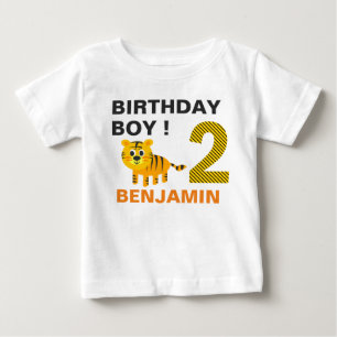 Camiseta De Bebé Cumpleaños del Tigre Adorable 2 Segundo