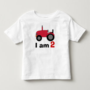 Camiseta De Bebé Cumpleaños del Tractor Rojo