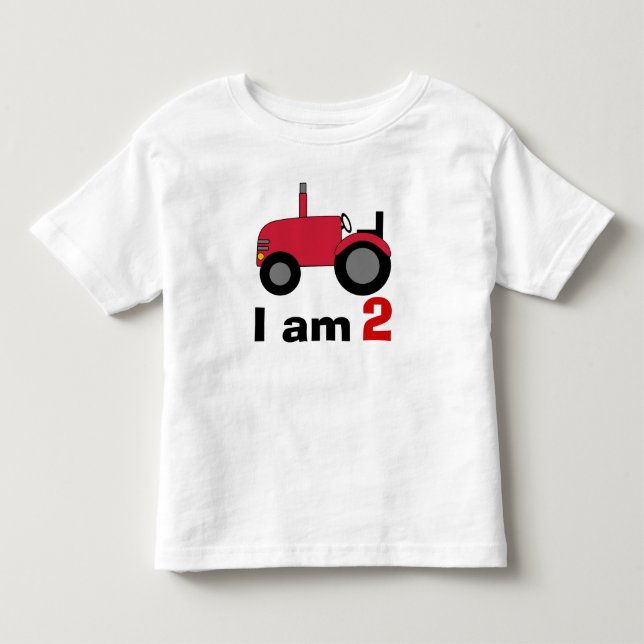 Camiseta De Bebé Cumpleaños del Tractor Rojo (Anverso)