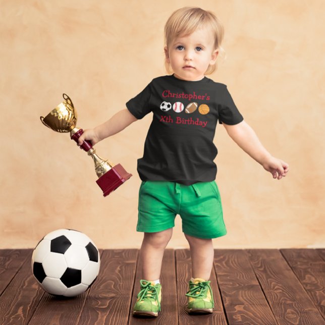 Camiseta De Bebé Cumpleaños Deportivo (Subido por el creador)