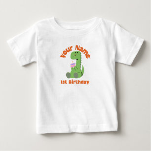 Camiseta De Bebé Cumpleaños Dino 1er