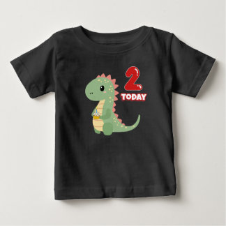Camiseta De Bebé Cumpleaños Dino 2 Hoy