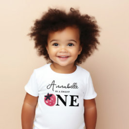 Camiseta De Bebé Cumpleaños Dulce Invitado de Honor con Frutas
