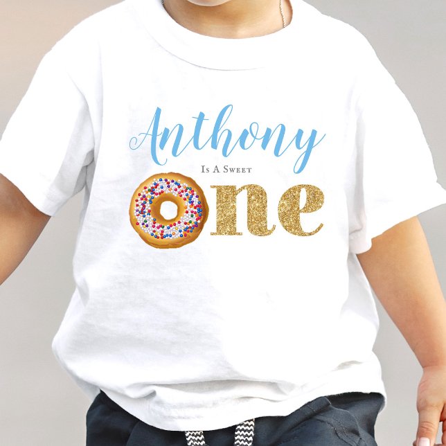 Camiseta De Bebé Cumpleaños Dulces Pequeños Donut 1 (Subido por el creador)