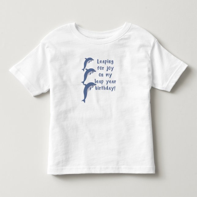 CAMISETA DE BEBÉ CUMPLEAÑOS EN AÑO BISIESTO SALTANDO DE ALEGRÍA (Anverso)